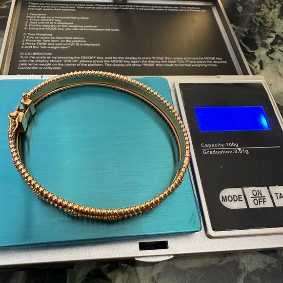 18k solid gold Van cleef bangle made by jeweler - Picture 9 of 14